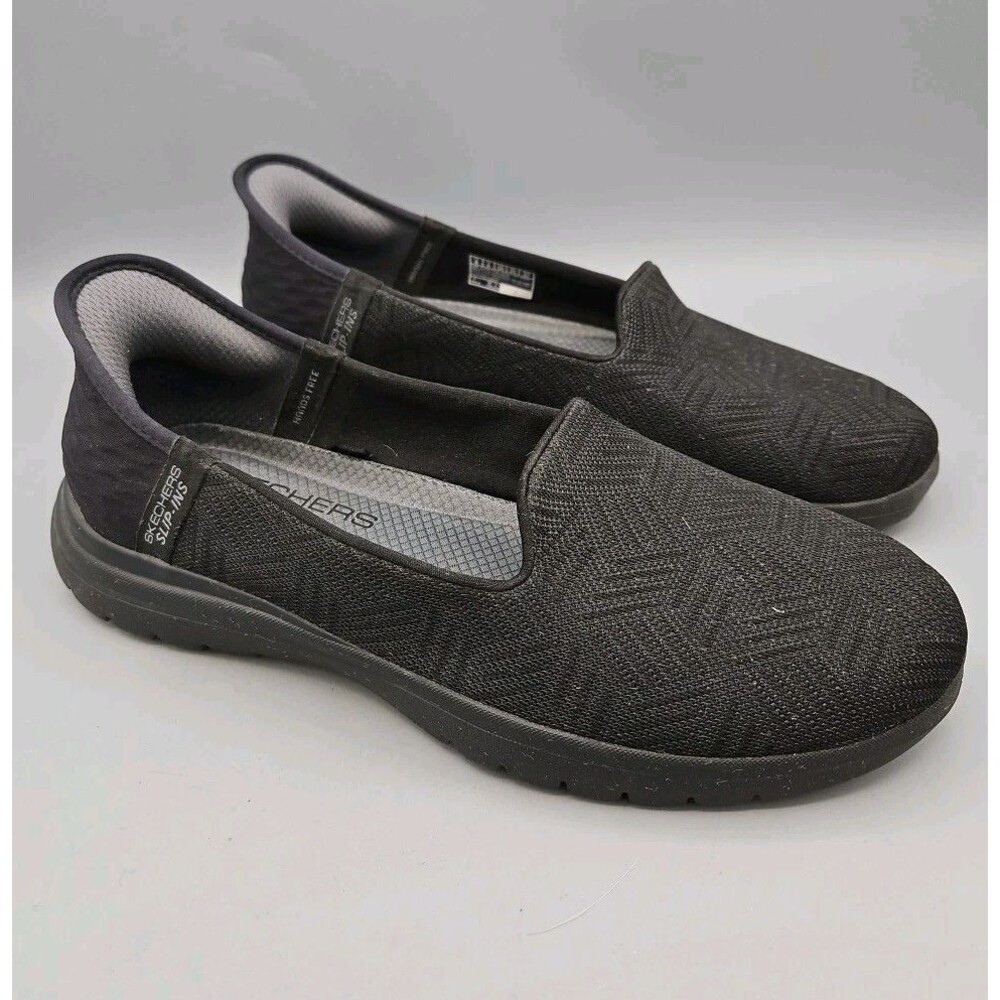Skechers Women's Slip-Ins On The Go Flex Clover Shoes Black Size: 8